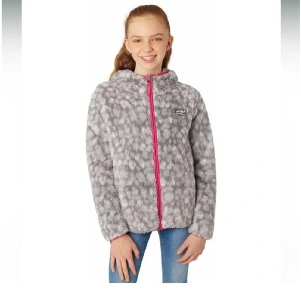 Eddie Bauer Hoodie Girls Large(14/16) Deep Pile Full Zip Jacket Hooded S…